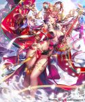  &#039;o&#039;ne 1girl breasts long_hair medium_breasts original parted_lips pink_eyes pink_hair shingoku_no_valhalla_gate smile solo thighs 