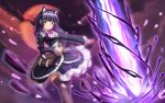  1girl animal_ears bag black_hair cat_ears dress flower gokou_ruri gothic_lolita hairband hime_cut lolita_fashion long_hair mole ore_no_imouto_ga_konna_ni_kawaii_wake_ga_nai purple_rose red_eyes rose 