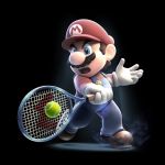  ball highres mario super_mario_bros. mario_sports_superstars official_art racket super_mario_bros. tennis_ball tennis_racket 