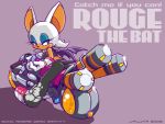  1girl 2008 artist_name bat_ears bat_girl bat_wings character_name copyright_name dated floral_print gloves ground_vehicle j-fujita looking_back motor_vehicle motorcycle purple_background rouge_the_bat sega smile solo sonic_riders sonic_the_hedgehog tail wings 