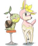  bandages blush coupon_(4chan) deerling heart kiss nintendo no_humans pokemon pokemon_(creature) stool turtwig 