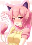  apron fang fang_out finger_to_cheek jogie_(artist) personification pink_eyes pink_hair pokemon pokemon_(creature) short_hair skitty tail 