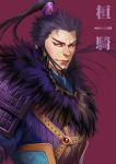  1boy armor character_name facial_hair fur_trim goatee kanki_(kingdom) kingdom long_hair looking_at_viewer purple_hair solo yona_(edenkasuga) 