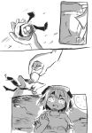  1girl comic dango food greyscale kapiten70 monochrome ringo_(touhou) silent_comic solo touhou wagashi 