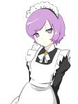  1girl alternate_costume apron blush enmaided expressionless highres kagari_(pokemon) kagari_(pokemon)_(remake) looking_at_viewer maid maid_apron maid_headdress pokemon pokemon_(game) pokemon_oras purple_hair short_hair violet_eyes 