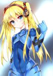  1boy blonde_hair blue_eyes bodysuit headphones long_hair original otoko_no_ko pilot_suit rinto0716 skin_tight solo twintails very_long_hair 