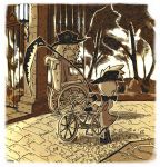  1boy 1girl bicycle bloodborne closed_eyes gehrman_the_first_hunter ground_vehicle hat lady_maria_of_the_astral_clocktower ponytail scythe setz smile the_old_hunters wheelchair younger 