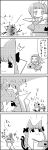  /\/\/\ 2girls 4koma animal_ears ascot ass_shake bow bowl braid cat_ears cat_tail chopsticks cirno comic commentary daiyousei fairy fairy_wings flying food food_on_face greyscale hair_bow hair_ribbon highres ice ice_wings kaenbyou_rin letty_whiterock monochrome multiple_girls multiple_tails pet_bowl ribbon rice scarf side_ponytail smile tail tani_takeshi touhou translated twin_braids two_tails wind_chime wings yukkuri_shiteitte_ne |_| 