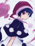  1girl blue_eyes blue_hair doremy_sweet dream_soul expressionless hat looking_at_viewer pom_pom_(clothes) short_hair solo tama_(hiroshige_36) touhou 