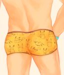  1boy artist_name ass boxer_briefs character_print male_focus patterned pikachu pokemon pokemon_go print_shorts shorts solo spark_(pokemon) tezu_(tamataa) thighs wristband 