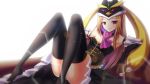  1girl ame_wa_a_ga_tsutano? black_gloves black_legwear brown_hair elbow_gloves gloves hat highres long_hair looking_at_viewer mawaru_penguindrum panties princess_of_the_crystal solo strapless thigh-highs underwear violet_eyes white_panties 