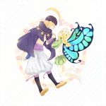  1boy 1girl blonde_hair braid butterfly_wings closed_eyes couple fairy flower hair_flower hair_ornament hat hat_feather hetero highres holding_hands ingway_(odin_sphere) karury long_hair looking_at_another mercedes odin_sphere pointy_ears puffy_sleeves smile twin_braids wings 