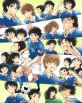  6+boys akai_tomeya aoi_shingou ball black_hair brown_hair captain_tsubasa hachimaki hat headband hiro_(minorstar) hyuuga_kojirou ishizaki_ryou izawa_mamoru jitou_hiroshi kishida_takeshi kisugi_teppei long_hair matsuyama_hikaru misaki_tarou misugi_jun morisaki_yuuzou multiple_boys nitta_shun oozora_tsubasa sano_mitsuru sawada_takeshi short_hair soccer soccer_ball soccer_uniform sorimachi_kazuki souda_makoto sportswear tachibana_kazuo tachibana_masao takasugi_shingou taki_hajime urabe_hanji v wakabayashi_genzou wakashimazu_ken 