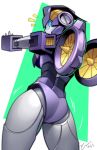  1girl ass autobot blush glowing glowing_eyes mecha nautica no_humans robot science_fiction solo transformers zoner 