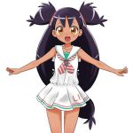  1girl brown_eyes cosplay crossover dark_skin hasemi_shiruku iris_(pokemon) kantai_collection libeccio_(kantai_collection) libeccio_(kantai_collection)_(cosplay) pokemon purple_hair twintails 