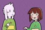  =&gt; =) =_= animated animated_gif asriel_dreemurr blush_stickers brown_hair chara_(undertale) fangs furry hands_on_own_cheeks hands_on_own_face heart heart_necklace jewelry locket lowres necklace nochocolate open_mouth pendant shirt sparkle striped striped_shirt triangle_mouth undertale white_hair 