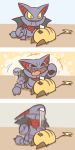  3koma cafe_(chuu_no_ouchi) comic flag gliscor no_humans pokemon raichu white_flag 