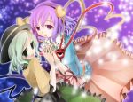  bad_id eyes green_eyes green_hair hairband hat heart komeiji_koishi komeiji_satori multiple_girls purple_eyes purple_hair ringpearl ringu_paaru short_hair siblings sisters touhou violet_eyes 