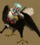  bald_eagle baton bird bowtie cane commentary_request eagle efu_(eeeeeat) formal hand hat hat_tip top_hat uncle_sam 