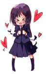  &gt;_&lt; blazer blush chibi happy heart maromi_(am97) maromi_(artist) saki school_uniform skirt smile socks touyoko_momoko 