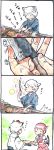  animal_ears comic hands inubashiri_momiji knife kobushi mystia_lorelei sharpening tail tail_wagging touhou translated wings wolf_ears wolf_tail 