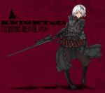  armor boots coat gauntlets gun gunblade load_bearing_vest military pouch red_eyes short_hair sigama sigma_(artist) sword weapon white_hair 