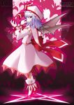  blue_hair detached_sleeves hat high_heels red_eyes remilia_scarlet shoes short_hair side_b solo touhou wings 