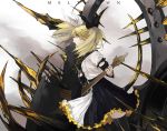  bass_guitar black_legwear black_thighhighs blonde_hair blue_eyes dress elbow_gloves gloves hair_ornament hair_ribbon hairclip instrument kagamine_rin kagamine_rin_(roshin_yuukai/hard_rkmix) long_hair meltdown meltdown_(vocaloid) ribbon roshin_yuukai_(vocaloid) thigh-highs thighhighs twintails uhouho14 vocaloid zettai_ryouiki 