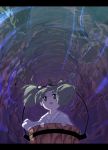  cave green_hair in_bucket in_container japanese_clothes kisume shape shope solo touhou twintails 