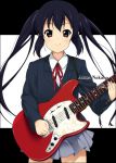  guitar instrument k-on! long_hair mizuki_makoto mustang(guitar) nakano_azusa school_uniform solo twintails 