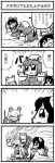  4koma animal_ears bkub bunny_ears cat_ears cat_tail chen chibi comic hair_over_eyes hakurei_reimu hat inaba_tewi monochrome mouse_ears mouse_tail multi_tail multiple_tails nazrin rabbit_ears short_hair tail touhou translated translation_request 