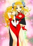  artist_request blonde_hair china_dress chinese_clothes cleavage galaxy_angel long_hair military_uniform ranpha_franboise solo tagme 
