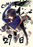  1boy black_hair blazblue blazblue:_central_fiction hibiki_kohaku short_hair sword weapon yellow_eyes 