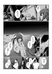  2girls alternate_costume alternate_hairstyle chikuma_(kantai_collection) comic greyscale kantai_collection kobamiso_(kobalt) monochrome multiple_girls tone_(kantai_collection) translation_request younger 