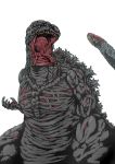  claws commentary_request fangs godzilla godzilla_(series) kaijuu kamizono_(spookyhouse) monster no_humans open_mouth science_fiction sharp_teeth shin_godzilla simple_background solo spoilers tail teeth white_background 
