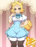  1girl agawa_ryou animal_ears blonde_hair breasts brown_eyes looking_at_viewer parted_lips solo tail thighs 
