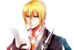  1boy blonde_hair eizen_(tales) glasses gloves hair_between_eyes portrait simple_background solo tales_of_(series) tales_of_berseria unabara_misumi white_background 