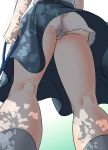  1girl absurdres ass from_behind from_below girls_und_panzer grey_legwear head_out_of_frame highres holding_leash kneehighs kneepits leash legs nishizumi_maho panties pantyshot pantyshot_(standing) shirihime skirt solo standing underwear upskirt white_legwear white_panties 