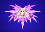  1girl absurdres aircraft blonde_hair crystal emp_cannon_(lei_ting_zhan_ji) glory_(lei_ting_zhan_ji) highres lei_ting_zhan_ji long_hair mecha_musume mechanical_wings options original red_eyes space_craft starfighter very_long_hair wings 