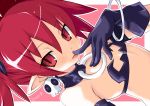  1girl disgaea earrings etna finger_licking finger_to_mouth flat_chest index_finger_raised iwasi-r jewelry licking looking_at_viewer pointy_ears red_eyes redhead skull_earrings solo tail tongue tongue_out 