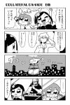  ... 2boys 2girls 4koma aircraft bkub comic fang greyscale headphones helicopter monochrome multiple_boys multiple_girls necktie one_side_up original phonograph simple_background spoken_ellipsis translated turntable two-tone_background 