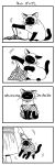  4koma :3 bag cat collar comic greyscale highres monochrome net original siamese_cat skirt translated yamano_rinrin 