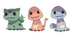  bulbasaur bulbasaur_(cosplay) charmander charmander_(cosplay) finalsmashcomic mimikyu_(pokemon) no_humans parody pokemon pokemon_(creature) simple_background squirtle squirtle_(cosplay) white_background yayster 