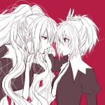  2girls aoi_nagisa artist_request hanazono_shizuma lowres multiple_girls necktie school_uniform silver_hair strawberry_panic! yuri 