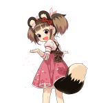  1girl animal_ears artist_request black_eyes bloomers brown_hair character_request cherry_blossoms child copyright_request dress fake_animal_ears floral_print hair_ornament long_sleeves looking_back open_mouth solo twintails uchi_no_hime-sama_ga_ichiban_kawaii underwear 