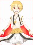  1boy blonde_hair child child_gilgamesh fate/kaleid_liner_prisma_illya fate_(series) gilgamesh highres male_focus open_mouth red_eyes short_hair smile solo younger 