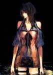  1girl bare_shoulders black_hair fatal_frame fatal_frame_5 kozukata_yuuri partially_submerged thigh_strap tima wet wet_clothes 