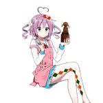  1girl ahoge argyle argyle_legwear artist_request character_request crossed_legs focused holding long_hair long_sleeves official_art pantyhose purple_hair sculpture skirt solo strap_slip transparent_background two_side_up uchi_no_hime-sama_ga_ichiban_kawaii 