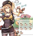  ... 1girl ? backpack bag baseball_cap belt black_legwear blonde_hair breasts brown_eyes cellphone charmander choker cleavage covered_navel cropped_jacket female_protagonist_(pokemon_go) fingerless_gloves gloves hand_on_own_neck hat heart holding holding_phone ko-wei long_hair on_shoulder phone pidgey pikachu poke_ball pokemon pokemon_go ponytail skin_tight smartphone spoken_ellipsis spoken_heart venusaur waist_poke_ball 