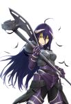  1girl albedo armor axe highres looking_at_viewer notasuspiciousguy overlord_(maruyama) weapon white_background 